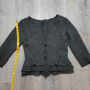 Grey Ruffled Cardigan
